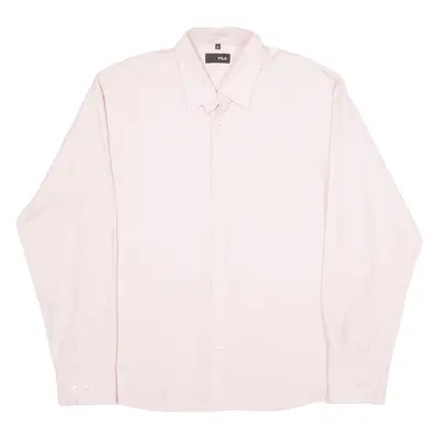 FILA Plain Shirt Pink Long Sleeve Mens XL