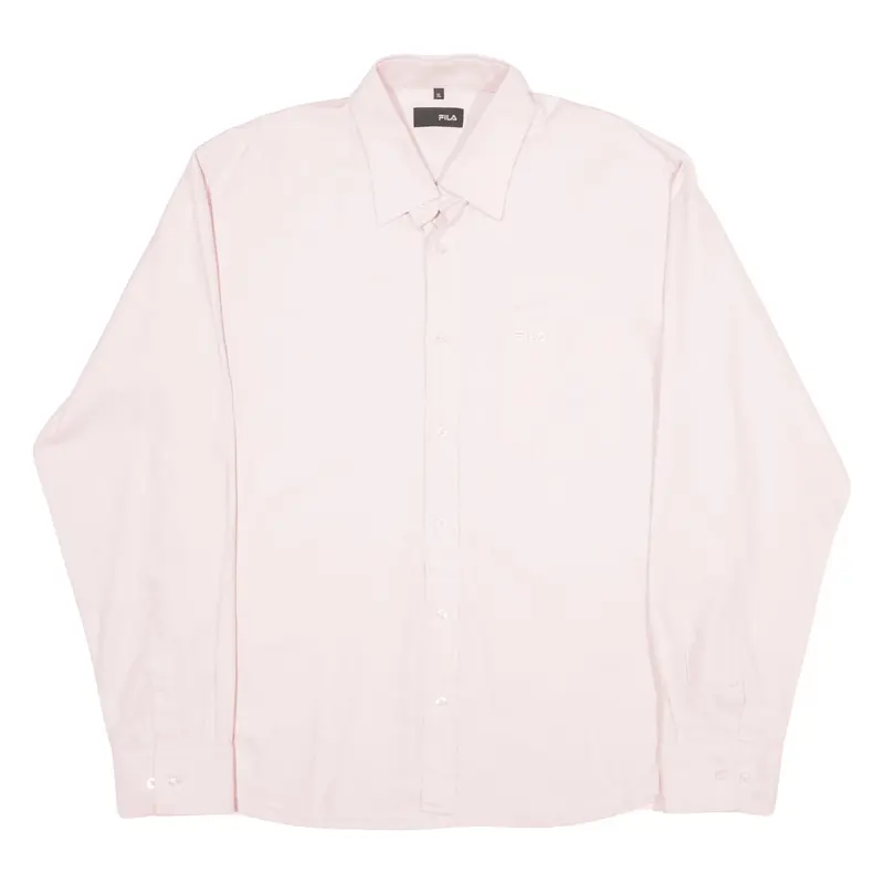 FILA Plain Shirt Pink Long Sleeve Mens XL