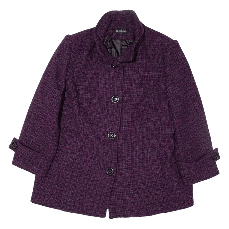 M COLLECTION Jacket Purple Wool Womens XL