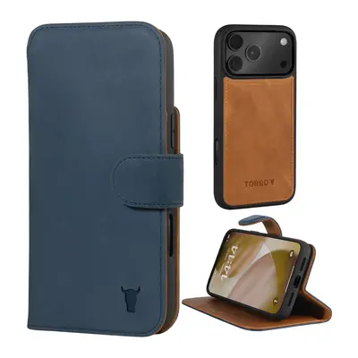 Apple iPhone 18 Pro Max / 17 Pro Max 2-in-1 Detachable Leather Wallet Case (MagSafe Charging) - Nubuck / Blue