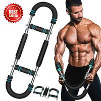 【NEW Version】2025 Pro Adjustable Arm&Chest Muscle Trainer for Men-Detachable Stainless Fitness Tool With Blue Grips, Idea...