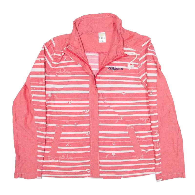 ADIDAS Jacket Pink Striped Womens L