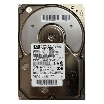 d6104-69001 HP 4.3GB 7200RPM Ultra-2 Wide SCSI Hot-Pluggable LVD 80-Pin 3.5-inch Hard Drive