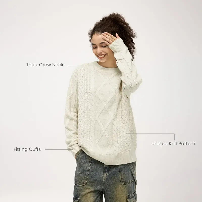 Aelfric Eden Retro 90s Knit Sweater - Classic Design with Round Sleeves and Comfortable Fit