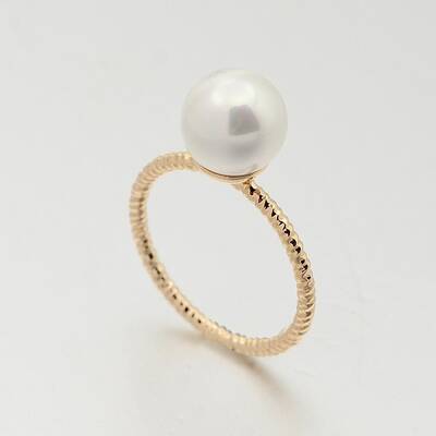 Brass Acrylic Pearl Finger Rings for Wedding Jewelry