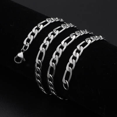 Non-Tarnish Men's 304 Stainless Steel Figaro Chain Necklaces