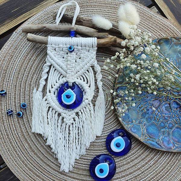 Cotton and Linen Cord Macrame Woven Tassel Wall Hanging