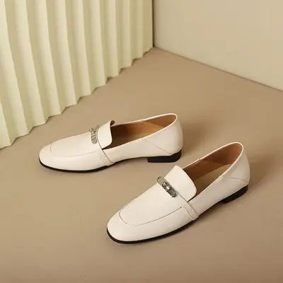 CHIKO Raziya Square Toe Block Heels Loafer Flats