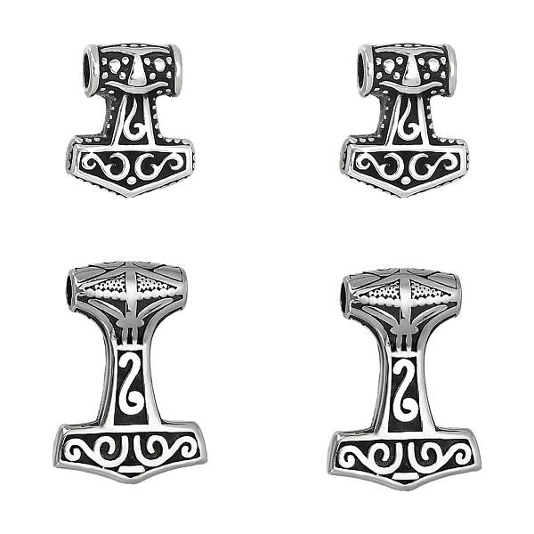 4Pcs 2 Style 304 Stainless Steel Pendants