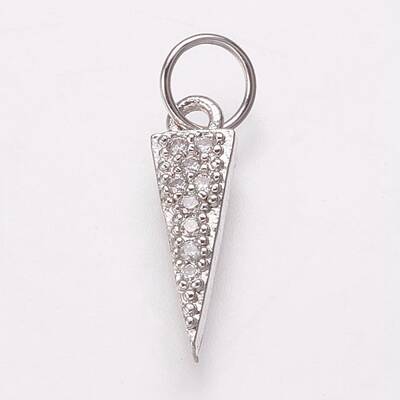 Brass Micro Pave Cubic Zirconia Charms