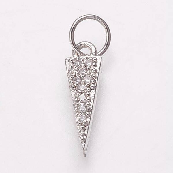 Brass Micro Pave Cubic Zirconia Charms