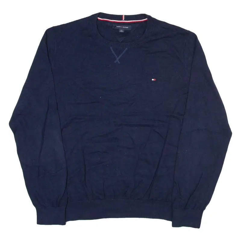 TOMMY HILFIGER Mens Jumper Blue Tight Knit L