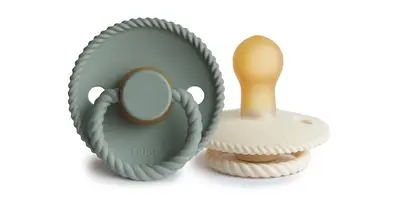 Frigg Rope Size 1:0-6 Months Pacifier Cream/Sage