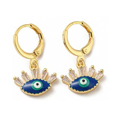 Real 18K Gold Plated Brass Dangle Leverback Earrings