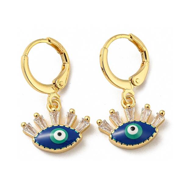 Real 18K Gold Plated Brass Dangle Leverback Earrings