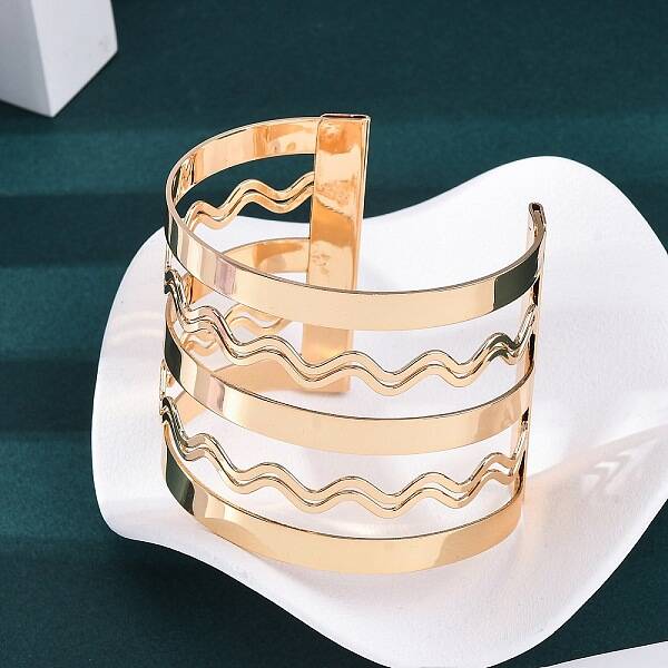 Wave Iron Cuff Bangles for Women