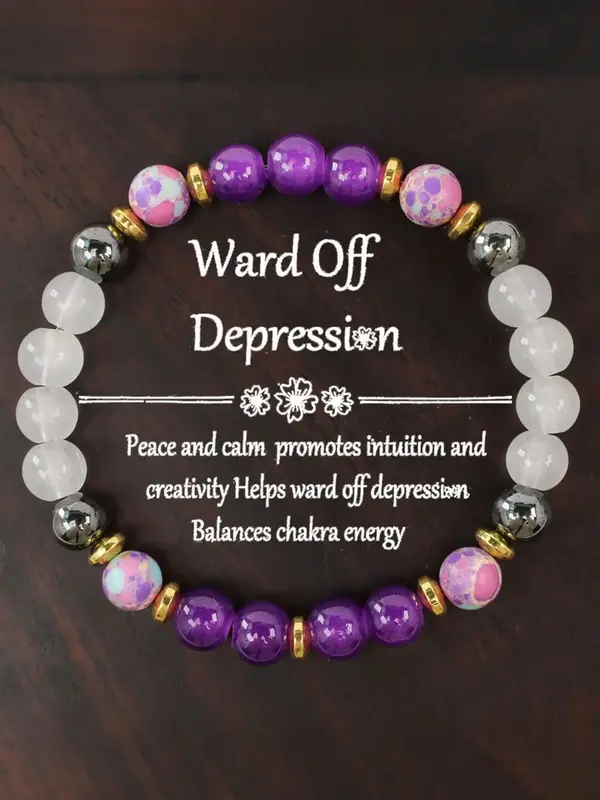 Chakra Harmony Bracelet, 8mm Multigem Beads for Peace & Creativity, Intuition Booster & Emotional Balance Jewelry, Fashion Ac...