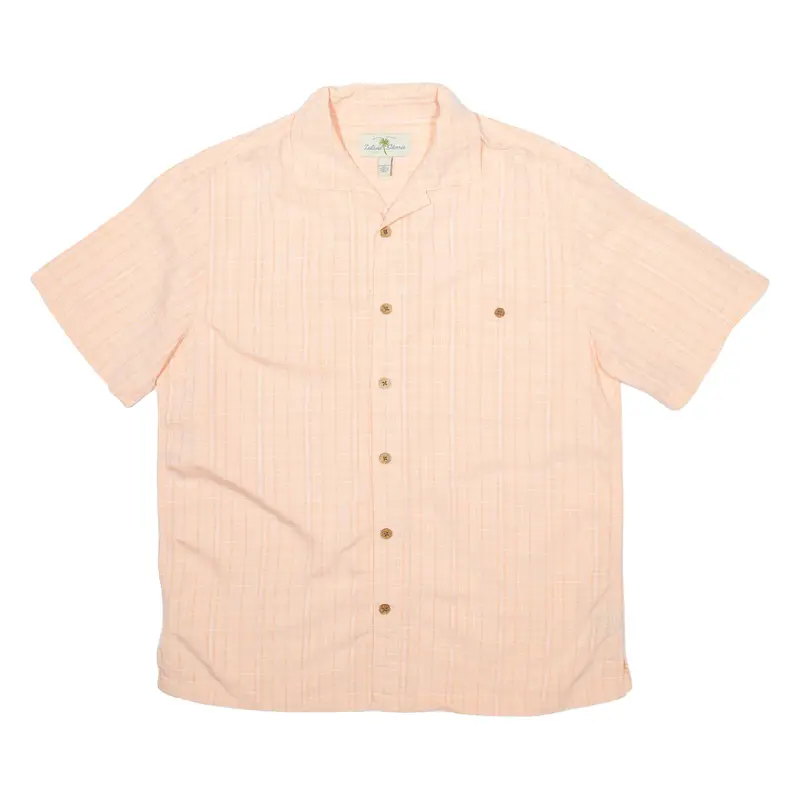 ISLAND SHORES Mens Shirt Pink Check L