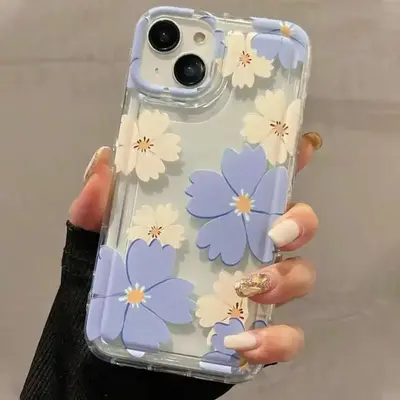 Flower Pattern Phone Case for Summer, Decorative Phone Protective Cover, Anti-fall Phone Cover Compatible with iPhone 15 14...