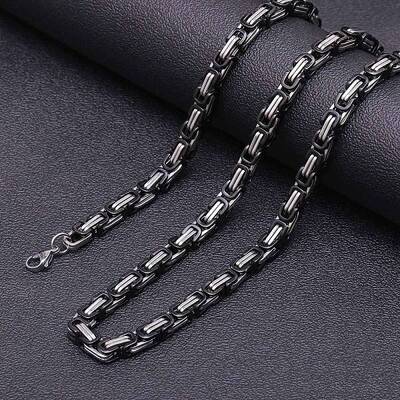 Stainless Steel Byzantine Chain Necklaces for Men