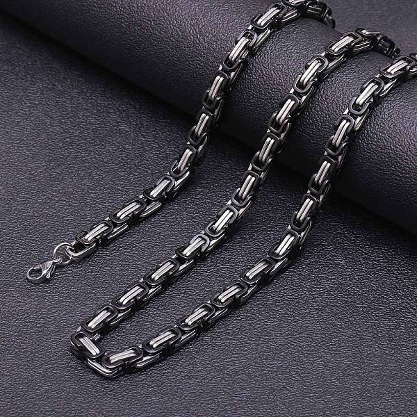 Stainless Steel Byzantine Chain Necklaces for Men