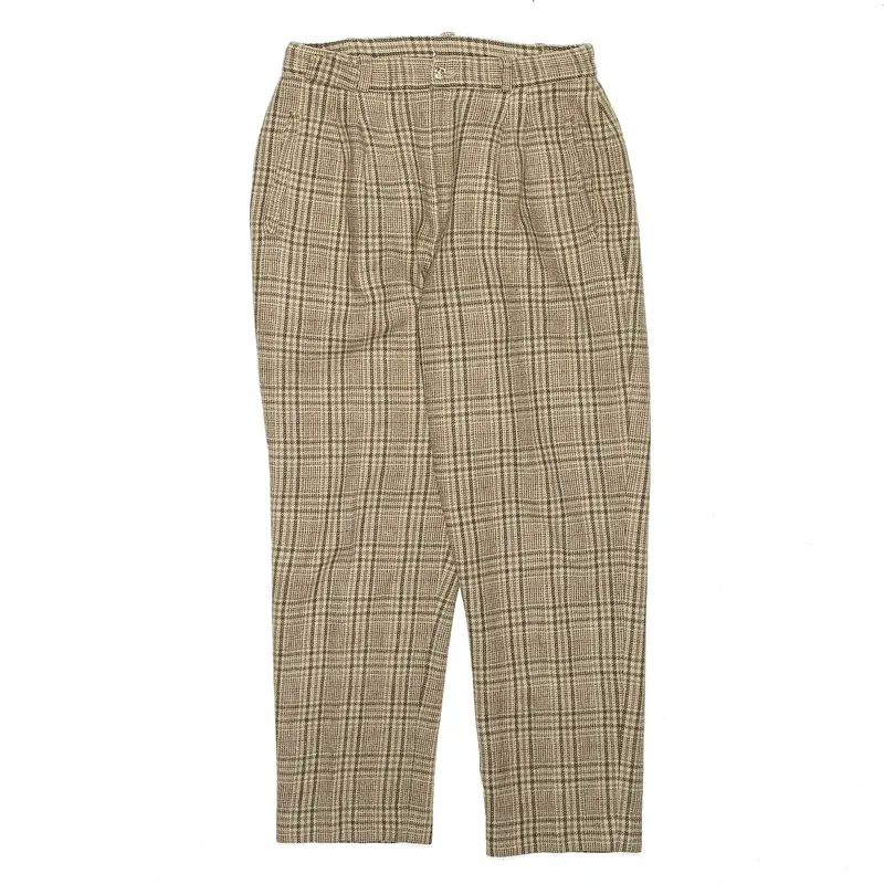 Check Green Regular Mom Trousers Womens W26 L24