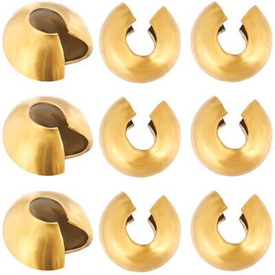 80Pcs PVD Vacuum Plating 304 Stainless Steel Crimp Beads Covers
