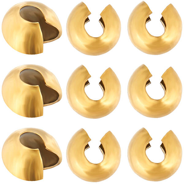 80Pcs PVD Vacuum Plating 304 Stainless Steel Crimp Beads Covers