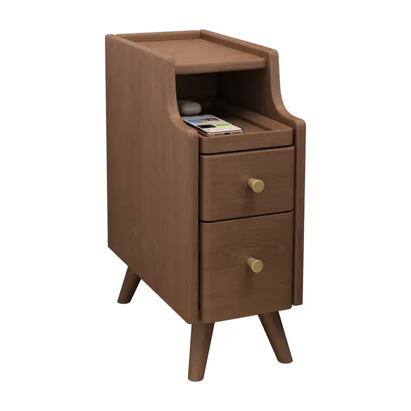 【Summer】Small Nightstand for 3 Sizes, Solid Wood Nightstand with Drawers, Bedside Table for Bedroom