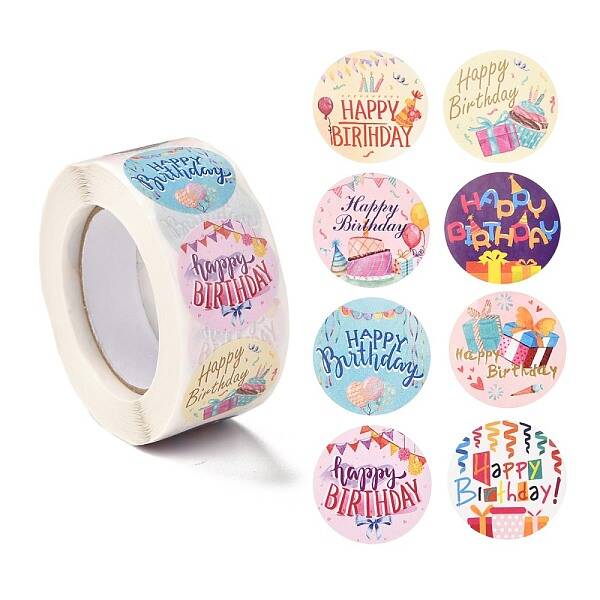 Birthday Themed Pattern Self-Adhesive Stickers