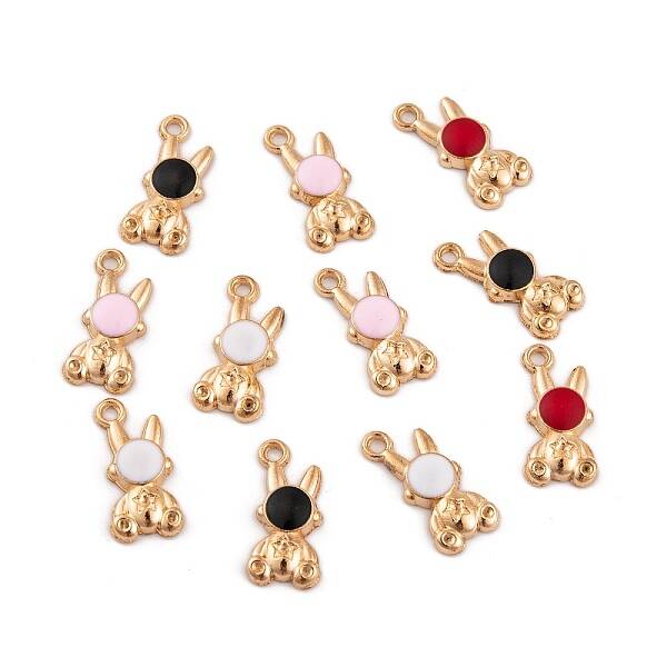Light Gold Plated Alloy Enamel Pendants