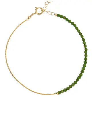 Ardella Gemstone Bracelet | Metal Color: Gold | Gemstone: Emerald | Length: Adjustable 6 - 7 inches