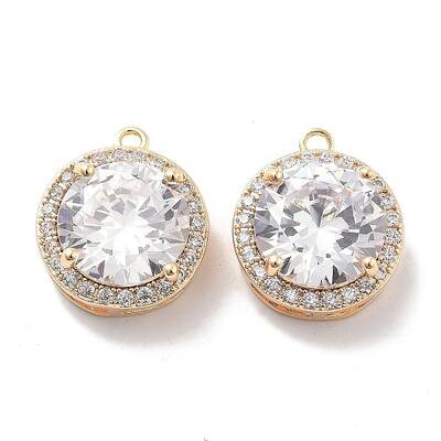 Brass Micro Pave Cubic Zirconia Pendants