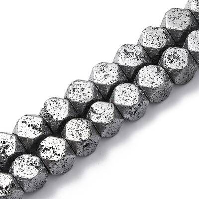 Electroplated Natural Lava Rock Beads Strands