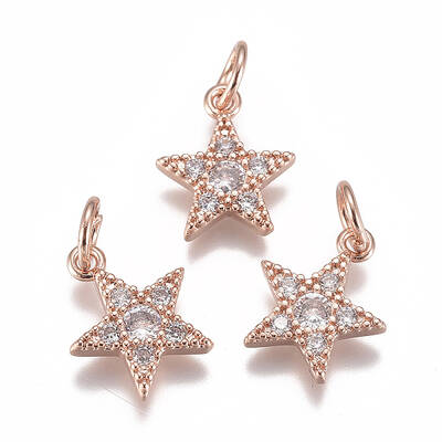 Brass Micro Pave Cubic Zirconia Charms