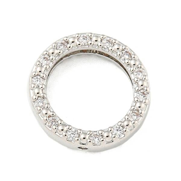Brass Micro Pave Clear Cubic Zirconia Beads Frame