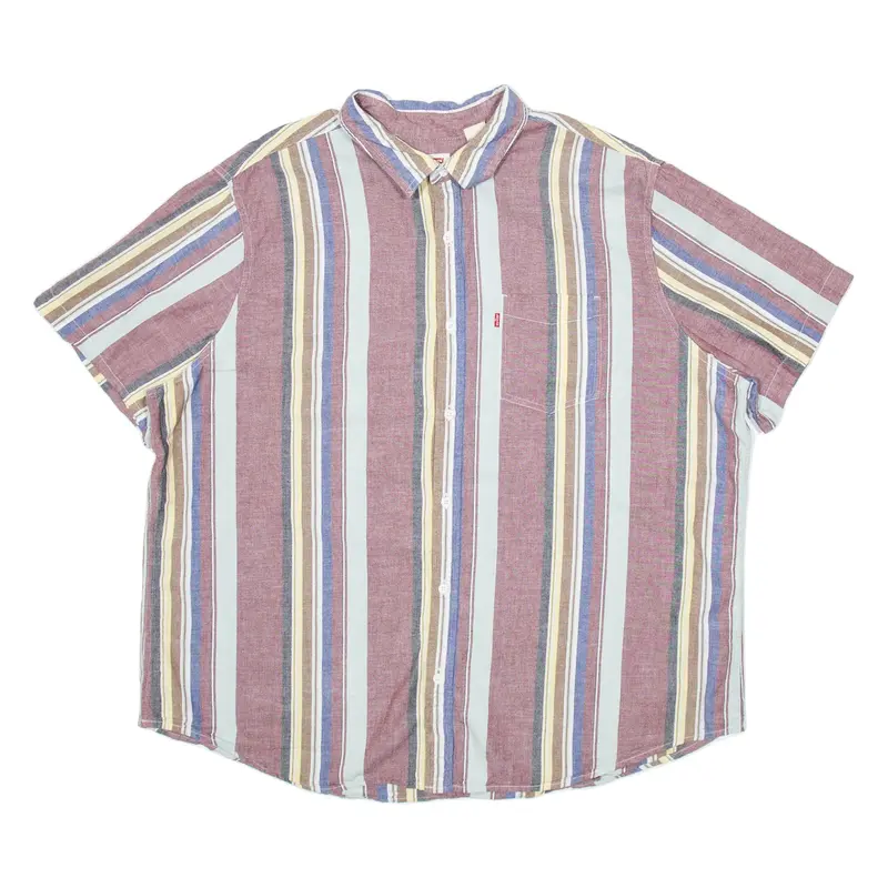 LEVI'S Mens Shirt Red Striped 2XL