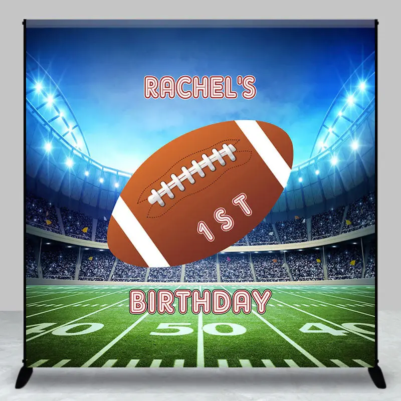 Football Large Court Custom 1st Birthday Backdrop - Aperturee