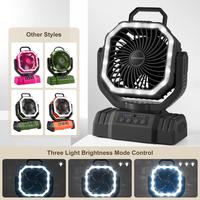 Odoland 30000mAh/20000mAh Camping Fan with LED Lantern, Rechargeable Battery Operated Oscillating Fan with Remote & Hook, Por...