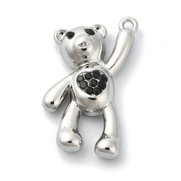 Rack Plating Alloy with Rhinestone Pendants
