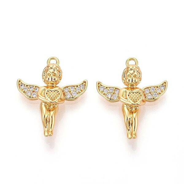 Brass Micro Pave Cubic Zirconia Pendants