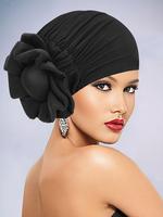 Elegant Flower Design Turban Hats for Women, Beach Essentials, Trendy Breathable Head Wrap, Versatile African-inspired Turban...