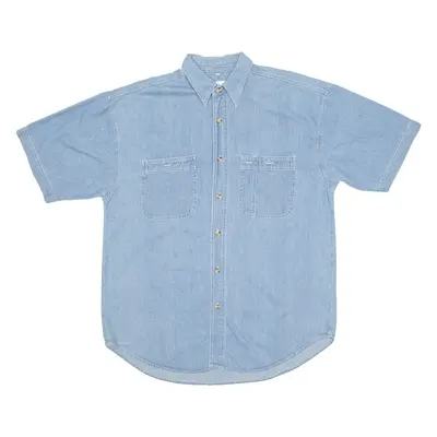 NEW FAST Mens Denim Shirt Blue L