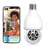 Wireless Bulb Security Camera with 5G/2.4GHz Dual-Band WiFi & 360° Panoramic Coverage - 2K Color Night Vision, AI Motion/Hum...