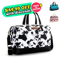 Wrangler Summer Moo Moo Duffle Cow Print Travel Bag with Large Capacity and Multi-purpose -  Overnight, Travel, Gym - Airline...