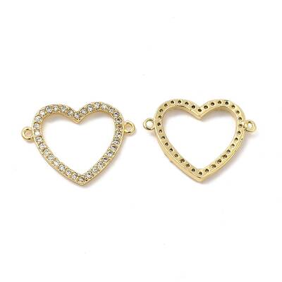Brass Micro Pave Clear Cubic Zirconia Connector Charms