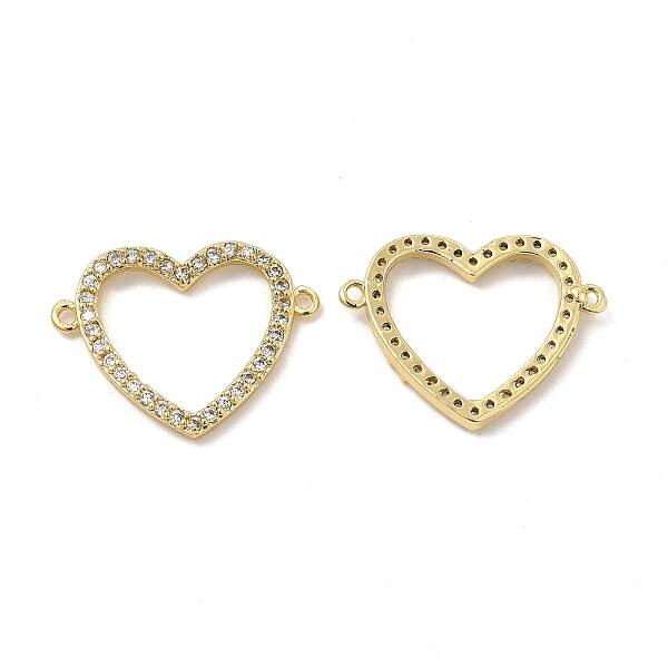 Brass Micro Pave Clear Cubic Zirconia Connector Charms