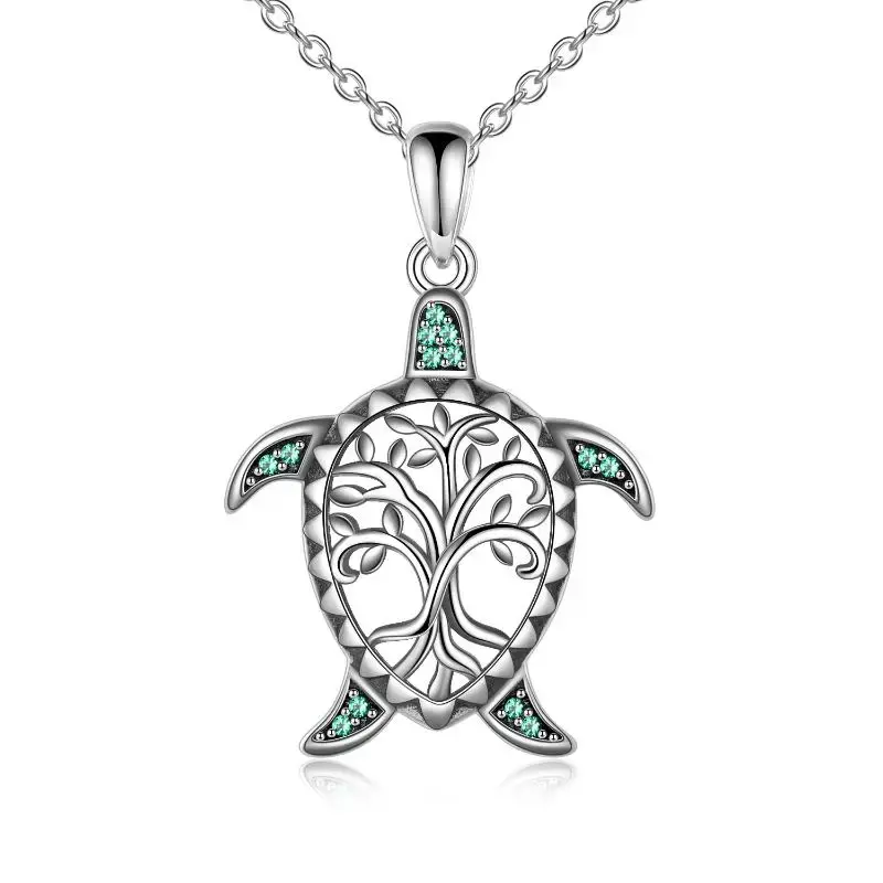 Sterling Silver Round Tree Of Life Pendant Necklace