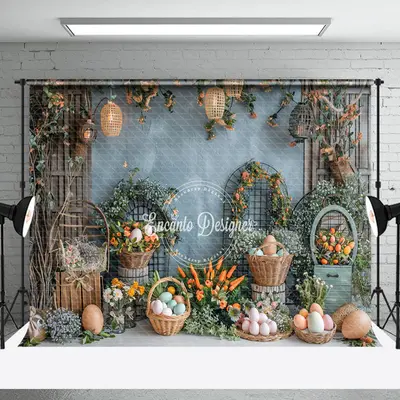 Wooden Door Arch Shelf Easter Egg Photo Backdrop - Aperturee