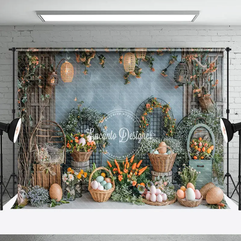 Wooden Door Arch Shelf Easter Egg Photo Backdrop - Aperturee